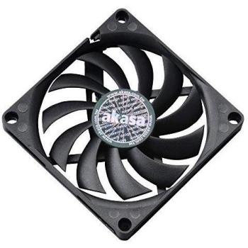 Akasa Slimfan | PWM Case Fan | 80mm PC Fan | 80 x 80 x 10.8 mm | Black | AK-FN076 | Suitable for HTPC and Slim System