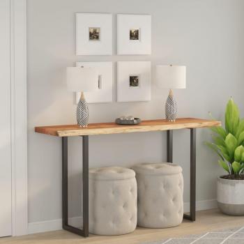 Tablero rectangular de madera de acacia borde vivo 140x40x2,5 cm Marrón