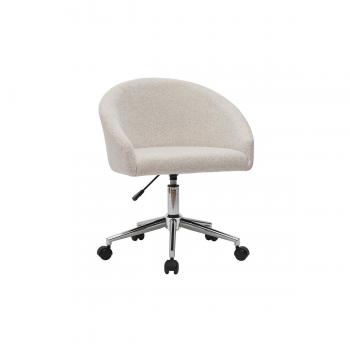 Silla de oficina de diseño en terciopelo chenilla beige con ruedas RAVEN