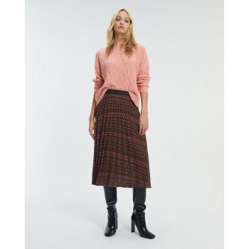 Falda midi estampada con plisado Soleil sin forro de Paz Torras