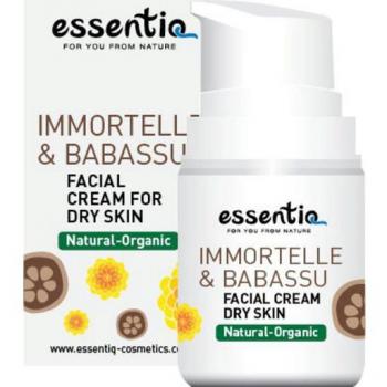 Crema facial para piel normal/seca 50 ml - Essentiq, crema natural con esmeril y babasu