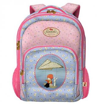 Mochila Escolar Grande Dohe Santoro Poppi Loves - 3 Compartimentos, Bolsillos Laterales, Tirantes Acolchados y Ajustables, Asa Superior