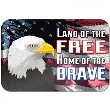 Gráficos y más, 22,9 x 15,2 cm Land of the Free - Hogar de los valientes América Estados Unidos Águila Bandera Patriótica Metal Sign