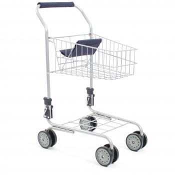 Carrito de la compra para niños Bayer Chic 2000 - Azul Marino - Con asiento para muñecas y mango de tracción