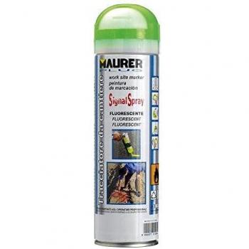 MAURER 12060407 Spray Pintura Trazador Verde Fluorescente 500 ml, Multicolor, 25 Milliliters