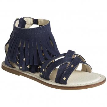 Sandalias con flecos niña de piel
