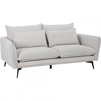 Sofá 2 plazas Blanco Roto de Tela y Metal de 188x100x84 cm - LOLAhome