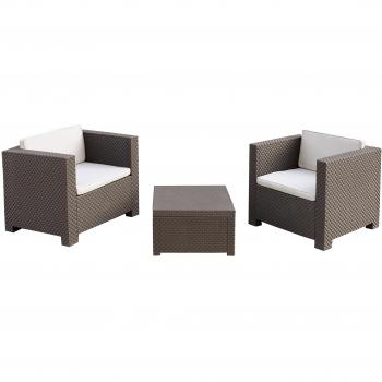 Shaf Diva Tête À Tête - Set Muebles de Jardín y Terraza, Chocolate, 80x60x73 cm
