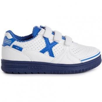 Munich G-3 Kid Vco Profit 312 Zapatilla de Fútbol Sala en Piel Blanca Velcro