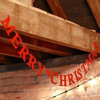 Gisela Graham : guirnalda de madera de color rojo para la Navidad