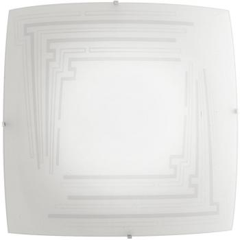 Plafón de techo Concept Verre blanco 2 luces cristal estampado 30x30 cm