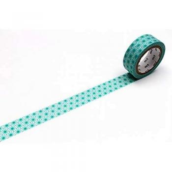 Cinta adhesiva decorativa MT Asanoha verde 15 mm x 7 m