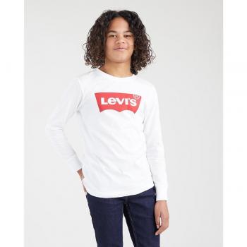 Camiseta Levi's Batwing Manga Larga para Niño en Blanco