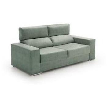 Sofá Reclinable Desenfundable Alice en Tela Antimanchas - Conjunto 2 + 3 Plazas Agua Marina