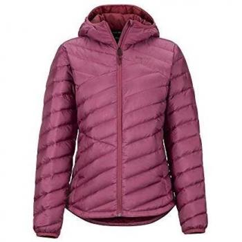 Marmot Wm's Highlander - Chaqueta de plumón con capucha para mujer, ultraligera, 700 Fill-power, cálida, para exteriores, impermeable y cortavientos, Mujer, Chaqueta, 79360-7306-5-L, Rosa seca., large