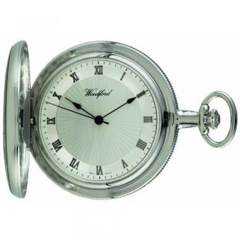 Woodford Unisex Chrome Silver Dial Full Hunter Mechanical Pocket Watch