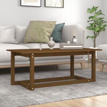 Mesa de centro de madera maciza de pino 110x55x45 cm en color natural, blanco, gris y marrón miel