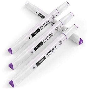 Arteza EverBlend rotuladores mezcladores color Violeta A881 | Juego de 4 | Rotuladores de alcohol con doble punta