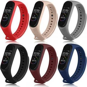 Wanme 6 Piezas Correa para Xiaomi Mi Band 4 Xiaomi Mi Band 3 Pulseras Reloj Silicona Banda Original para Xiaomi Mi Smart Band 4 Recambio Correa