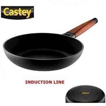 Castey - Sartén Inducción 22 cm Mango Madera Cedro