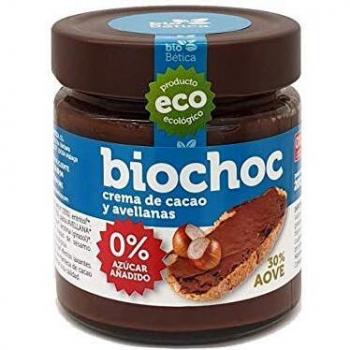 bioChoc Crema de cacao y avellanas 0% azúcar añadido y 30% Aceite de Oliva Virgen Extra - 100% Ecológica - Sin gluten, leche ni huevo 200 gr