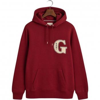 GANT Men's G Graphic Hooded Sweatshirt in Plumped Red, Size S