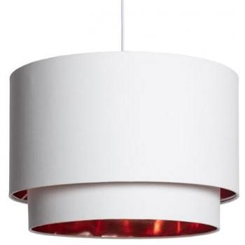 Lámpara Colgante LED Tela Bello Duo Reflejo Blanco E27 1830xØ500 mm Decoración Salón y Dormitorio