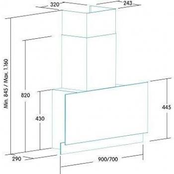 Edesa ECV-7832 GWH 820 m³/h De pared Acero inoxidable, Blanco A+ - Campana