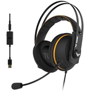ASUS TUF Gaming H7 Yellow - Auriculares compatibles con PC, Mac, PS4, Nintendo Switch, smartphones y Xbox One, con sonido 7.1 virtual integrado con altavoces Asus Essence, Amarillo