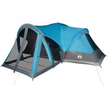 Tienda de campaña familiar tipi 8 personas impermeable azul, verde, gris y naranja