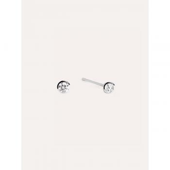 Pendientes Mini Spark 3mm de plata bañados en rodio