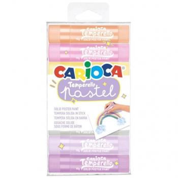 Carioca Caja 8 Temperello Pastel - Lápices de Colores Vibrantes, Estuche con 6 colores de témpera sólida Temperello pastel, Carioca Témperas Sólidas Pastel Temperello - Perfectas para