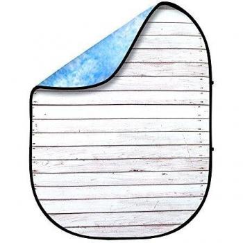 Fovitec - 1 x 5 'x 6,5' Doble Cara Pop-out Muselina telón de Fondo [Plegable] [Marco de Acero Flexible] [Funda de Transporte incluida]