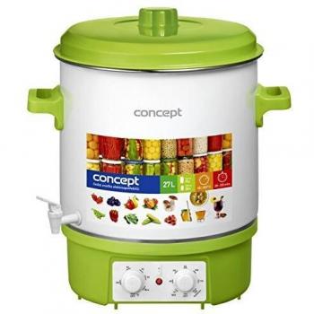 CONCEPT Hausgeräte ZH0020 Concept ZH0020-Olla de Cocina esmaltada con Temporizador, se Puede Utilizar Bebidas, dispensador de Vino Caliente, 27 L, 18000 W, 39 x 63 cm, Color Verde, 1800 W, plástico