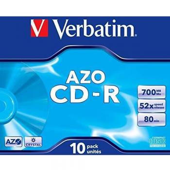 CD-R Verbatim AZO Crystal 700MB 52x - Caja de 10 unidades