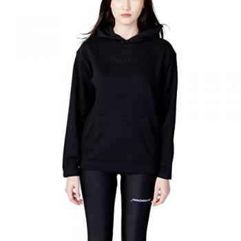 Calvin Klein Women's Fleece Hooded Sweatshirt with Small Logo - Black, Size M