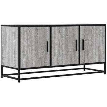 Mueble TV madera ingeniería y metal gris Sonoma 100x35x50 cm