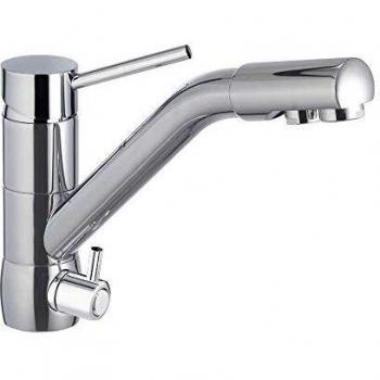 Clever 98760 Grifo de Cocina Monomando Agua Tratada Caiman Horizontal Econature, Cromado