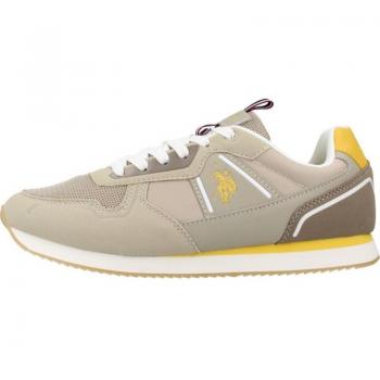 U.S. Polo Assn. Beige Polyester Sneaker with Contrasting Details and Logo - Size 10 US (EU43)