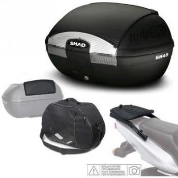 SHAD - KIT-SHAD-1515/214 : Kit fijacion y maleta baul trasero + respaldo + bolsa interna regalo SH45 KAWASAKI KLV 1000: 2005-2007 -