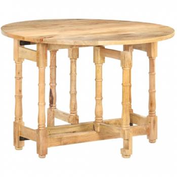 Mesa de comedor redonda de madera maciza de mango 110x76 cm Marrón Vidaxl
