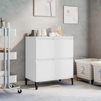 Aparador de madera contrachapada blanco 60x35x70 cm - Mueble de Almacenaje de Salón, Buffet para salón, Armario Auxiliar, Armario de Almacenamiento
