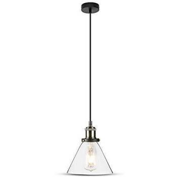 Lámpara Colgante Vintage de Cristal Transparente con Portalámparas E27 (Máx 60W) - Diámetro 180 mm