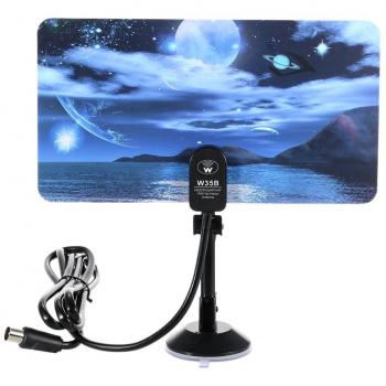 docooler w16PH08 Antena Interior de TV Digital 35dBi Alta Ganancia Full HD 1080p VHF / UHF DVB-T Antena IEC Conector DTV / TV