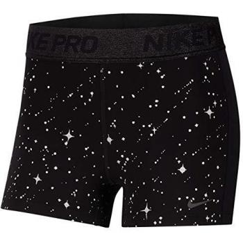 NIKE W NP Starry Night MTLC 3INCH Pantalon Corto, Mujer, Black/Black/Thunder Grey, M