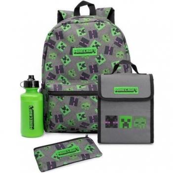 Conjunto de lonchera y mochila Minecraft (Paquete de 4)