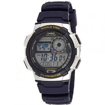 Reloj Casio AE-1000W-2AV, tipo: Reloj digital, características: Mod. WORLD TIME ILLUMINATOR, 5 alarmas, batería de 10 años, movimiento cuarzo japonés, diámetro