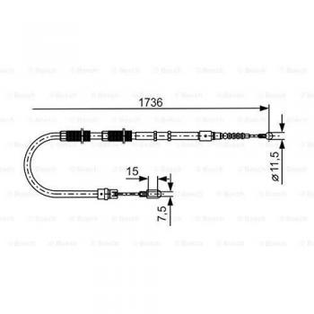 Cable de freno de mano BOSCH 1 987 477 257 para AUDI A4 B7 Avant, A4 B6 Berline y A4 B6 Avant