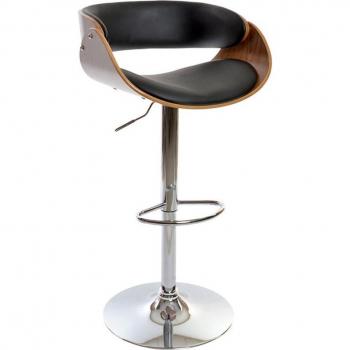 Taburete de diseño en PU color nogal con estructura de madera - ¡Ideal para tu hogar!
