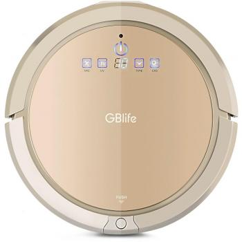 GBlife Inteligente Robot Aspirador, Automático Limpiador Robótico 4 en 1-Barrer/ Aspirar/ Fregar/ Desinfectar Bacterias y Ácaros con Luz UV, Recarga Automática, Alta Succión